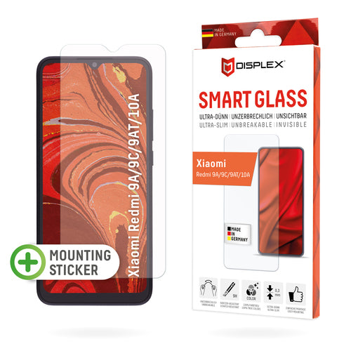 Displex Displayschutz (Panzerglas), 9H – für Redmi 9A/9C/9AT und andere