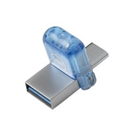 DELL AB135418 – 64 GB USB-Stick, USB Type-A/Type-C, USB 3.2 Gen 1 (3.1 Gen 1), 100/15 MB/s, Drehring, Blau/Silber