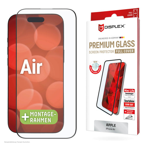 E.V.I. Displayschutz (Panzerglas), Full Cover – für iPhone Air – mit Applikator