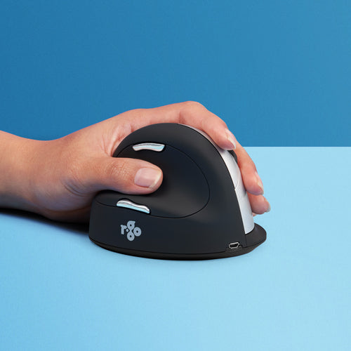 R-Go Tools Ergonomische Maus Gross Ergonomische Maus – kabellos, für Linkshänder, für Handflächen über 185 mm