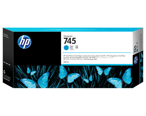HP Tintenpatrone 745XL, cyan, 300 ml – für Tintenstrahldrucker/Multifunktionsgeräte
