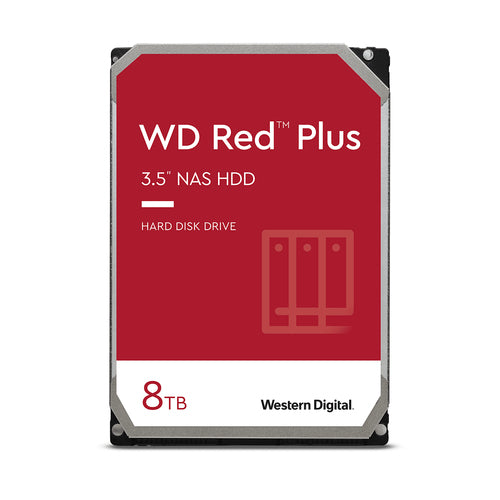 Western Digital Red Plus – 8 TB 3,5" HDD, SATA 6Gb/s, 128 MB Cache, 5640 U/min, für NAS