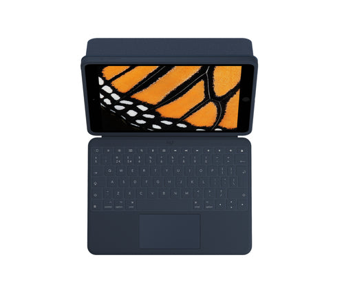 Logitech Rugged Combo 3 Touch – Tastatur, UK-Layout (EN), Blau