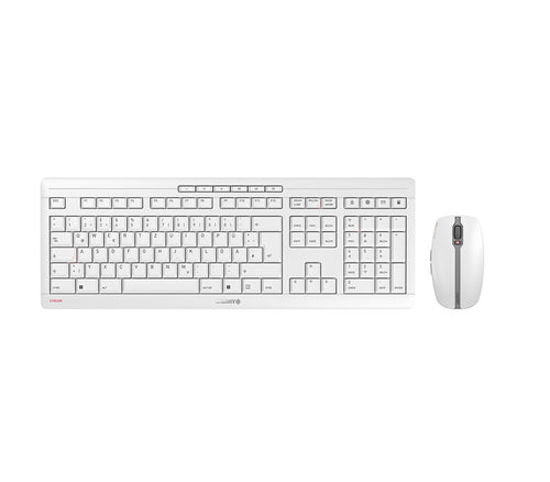 CHERRY Stream Desktop Recharge – Tastatur, kabellos (2,4 GHz), DE-Layout (DE), aufladbar, Grau – für Windows