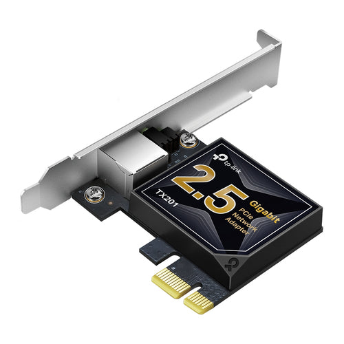 TP-Link TX201 PCIe Netzwerkkarte – 2,5 Gbit/s, 1× RJ-45, PCIe 2.1, für PC/Laptop, Schwarz/Grau
