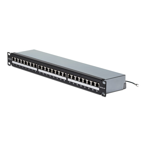 StarTech.com C6APANELSTP241UPD Patchpanel – 24× RJ-45, Cat6a, 1U, Schwarz