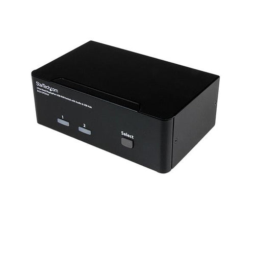 StarTech.com 2-Port DP KVM-Switch, Dual-View – 3840 × 2400, USB-Hub, Audio, Desktop