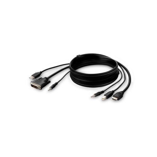 Belkin F1DN1CCBL-DH6t Kabel DVI zu HDMI, USB-A/USB-B (Tastatur/Maus), 1,8 m – Schwarz, vergoldete Kontakte