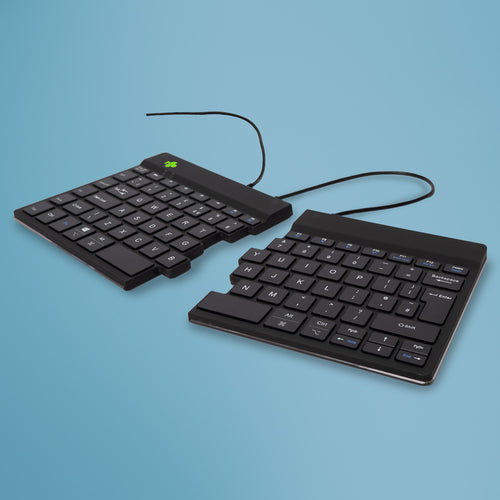 R-Go Tools BREAK – Tastatur, kabelgebunden (USB-A/USB-C), UK-Layout (EN), ergonomisch, schwarz