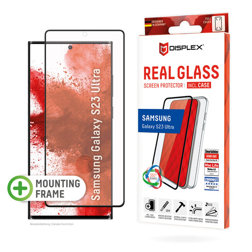 Displex Displayschutz (Panzerglas), Full Cover – für Galaxy S23 Ultra – mit Applikator