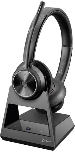Poly Savi 7320 Office – Duo Headset – DECT, Boom-Mikrofon, Mikrofon-Geräuschunterdrückung – Schwarz – bis 13 h
