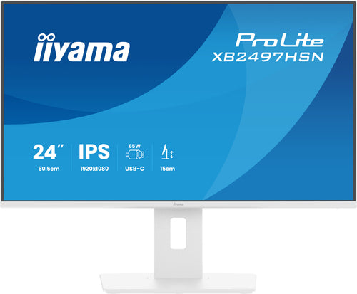 iiyama ProLite XB2497HSN-W1 – 23,8", 1920 × 1080 (Full HD), IPS, 100 Hz, USB-C 65 W, LAN