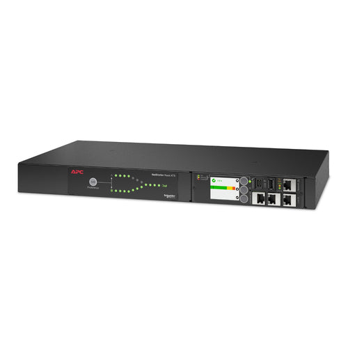 APC Rack-ATS – 207–253 V, 16 A, 8× C13 + 1× C19 OUT, 1U – Schwarz – AP4423A