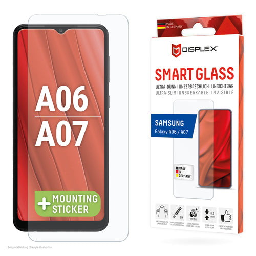 Displex Displayschutz (Panzerglas), 9H – für Galaxy A06 – mit Applikator