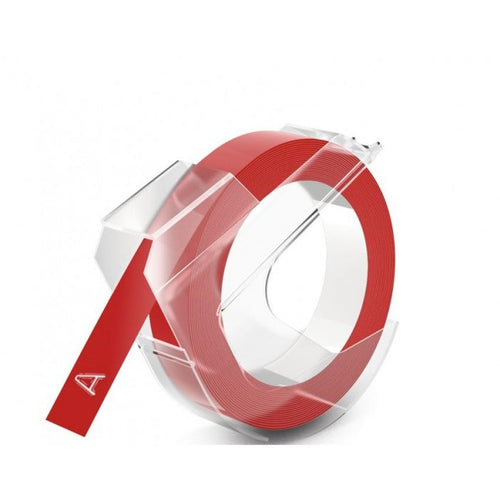 DYMO Schriftband – 9 mm × 3 m, rot, weiss