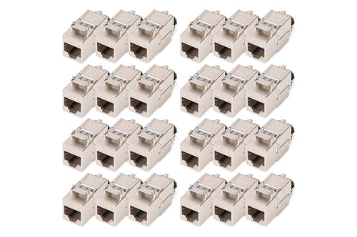 Digitus Keystone-Modul – RJ-45–LSA, Cat8.1, geschirmt, werkzeugfrei, Silber, 24er-Pack