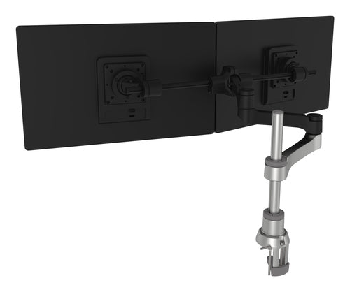 R-Go Tools Zepher C2 Smartbar – Monitorarm, Dual, 8 kg, Schwarz/Silber