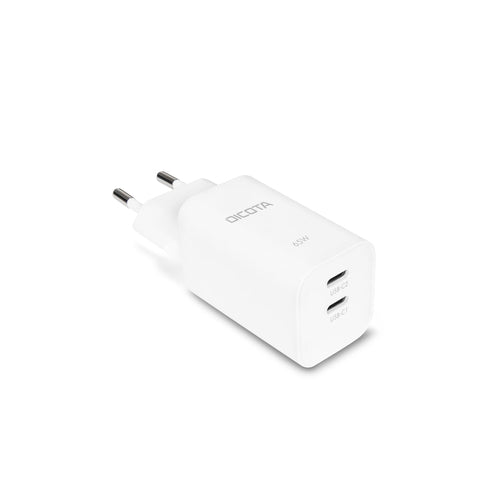 DICOTA USB-Ladegerät 45 W – USB-C×2, GaN – EU-Stecker (Typ C)