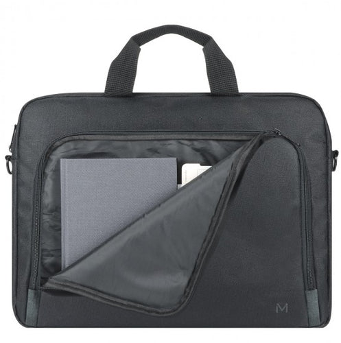Mobilis Notebook-Tasche für bis zu 14" – 30% recyceltes Polyester, abnehmbarer Schultergurt – Schwarz