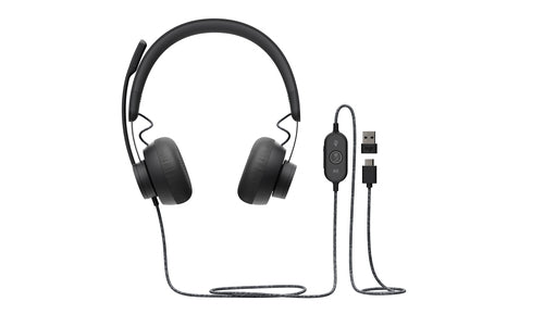 Logitech Zone Wired 981-000870 Office-Headset – On-Ear, Stereo, Kabel, USB-C, MS Teams zertifiziert, Graphit