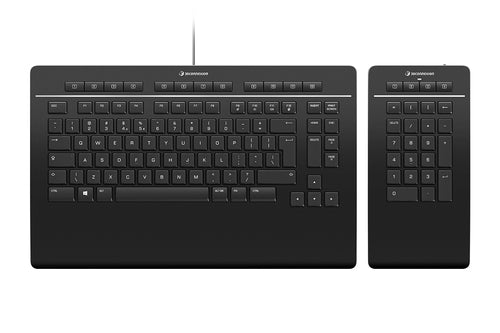 3Dconnexion Keyboard Pro – Tastatur, kabelgebunden (USB-A), CH-Layout (DE-CH), Fullsize (mit Ziffernblock)