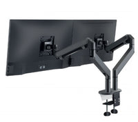 Hagor 8716 – Monitorarm, Dual, Tischklemme, bis 27", VESA 75 × 75/100 × 100 mm, 9 kg