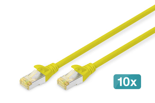 Digitus CAT 6A Patchkabel – 1 m, Gelb, geschirmt – 10 Stk.