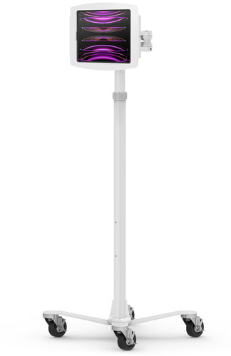 Compulocks Multimedia-Wagen VESA 75×75/100×100 – höhenverstellbar, mit Rollen, abschliessbar – weiss