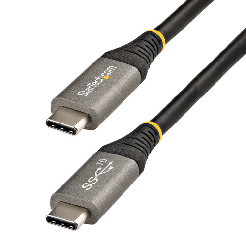 StarTech.com USB-C auf USB-C Kabel – USB 3.2 Gen 2 (10 Gbit/s) – 1 m – PD 100 W – Schwarz/Grau