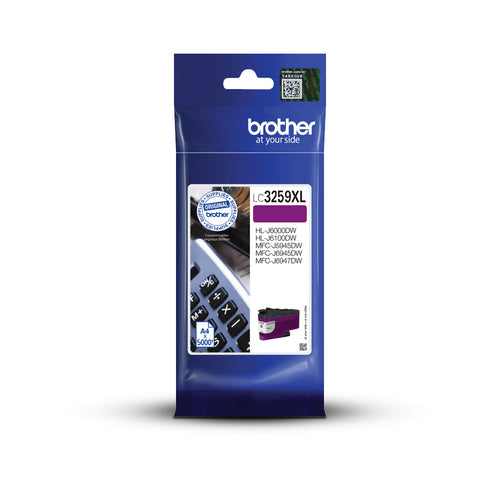 Brother LC3259XLMP Magenta Tintenpatrone (Original) – 5'000 Seiten – für HL-J6000DW, MFC-J5945DW…