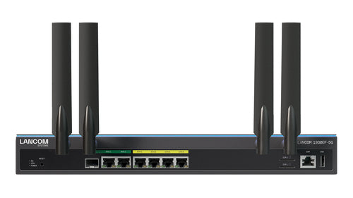 LANCOM Systems LANCOM 1930EF-5G – VPN-Router – 6×GbE, 1×Combo-SFP, 5G, Tisch-/Wandmontage, Schwarz