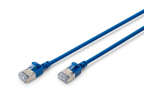 Digitus CAT 6A Patchkabel – 5 m, Blau, Geschirmt, Slim