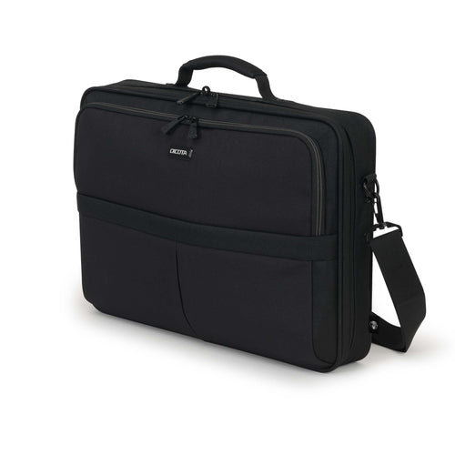 DICOTA Eco Multi SCALE Notebook-Tasche bis 17,3" – aus recyceltem PET, Trolley-Band – Schwarz