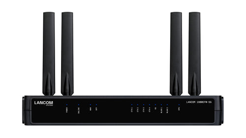 LANCOM Systems LANCOM 1800EFW-5G – 5G SD-WAN Router, 4× GbE, MiniSIM, Wandmontage, Schwarz