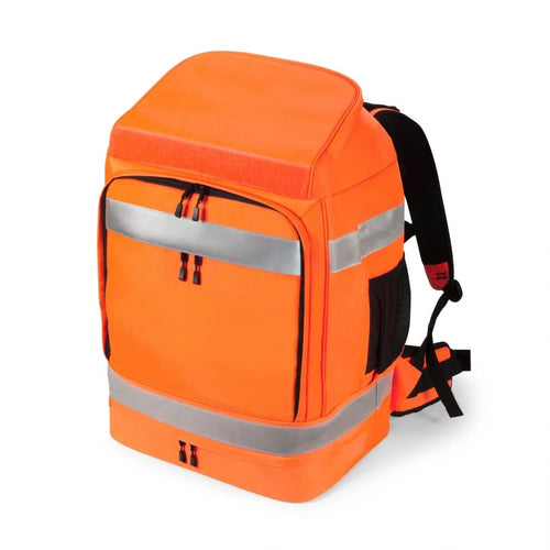 DICOTA Hi-Vis Rucksack – 65 l, wasserfest – Orange, 388 × 610 × 290 mm