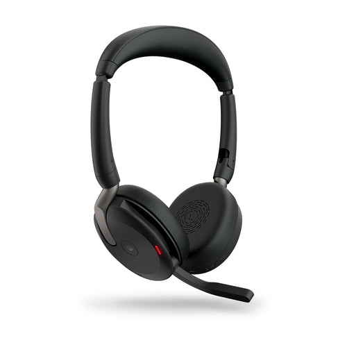 Jabra Evolve2 65 Flex Office-Headset – On-Ear, Kabel + BT, ANC, MS Teams zertifiziert, Schwarz