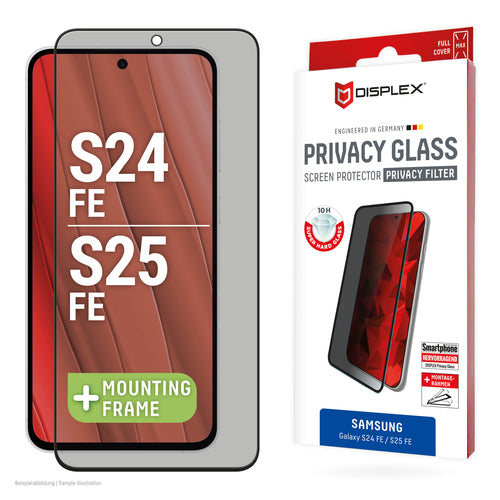E.V.I. Privacy-Filter (Panzerglas), 10H – für Galaxy S25 FE/S24 FE – mit Applikator