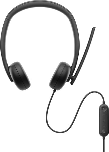 DELL WH3024 Office-Headset – On-Ear, Stereo, Kabel (USB-C), MS Teams zertifiziert, Schwarz