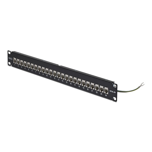 StarTech.com C6APANELSTP241UFT – Patchpanel – 24× RJ-45, Cat6a, 10GBase-T, 19", 1U, Schwarz