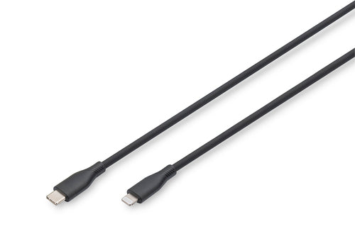 Digitus Lightning auf USB-C Kabel, 2 m, Schwarz, Silikon