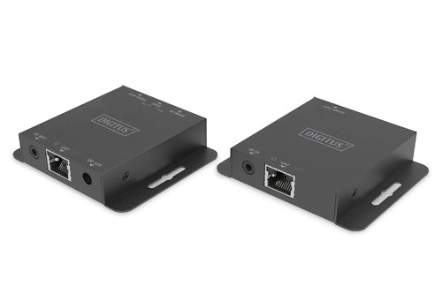 Digitus HDMI-Extender-Set – 4K UHD, kabelgebunden, 70 m – für HDMI-Quellen und -Displays – Schwarz, Metall