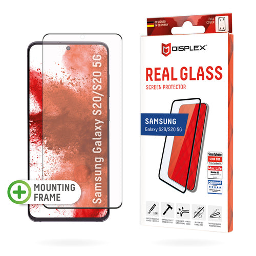 Displex Displayschutz (Panzerglas), Full Cover – für Galaxy S20 – mit Applikator