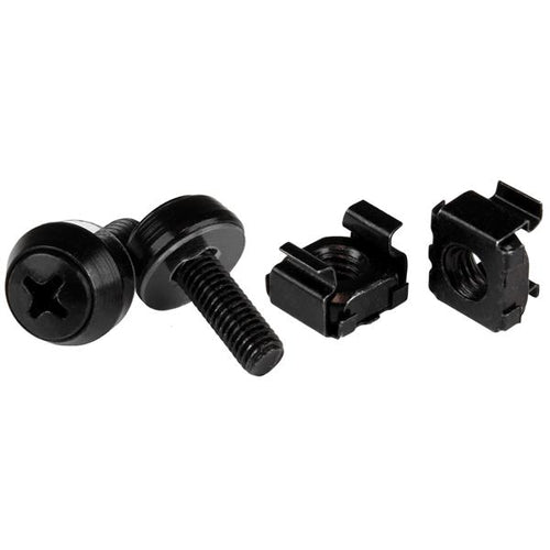 StarTech.com Schrauben + Käfigmuttern M5 – 12 mm, Schwarz, 50 Stk.