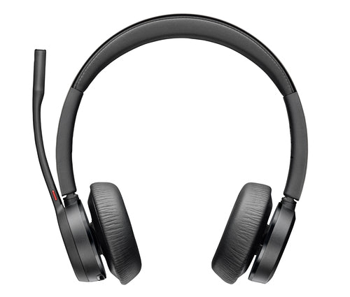 Poly Voyager 4320 Office-Headset – On-Ear, Stereo, BT, mit USB-A-Dongle, Schwarz, BT 5.1