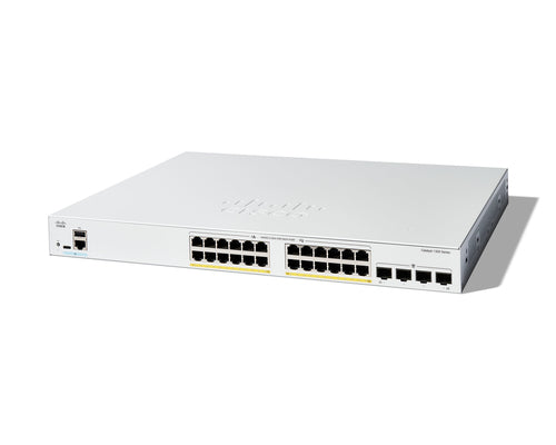 Cisco Catalyst 1300 24p – Managed L2/L3 Switch – 24× 1G, 4× SFP, PoE+, PoE-Budget 370 W, 19", 1U