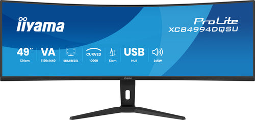 iiyama ProLite XCB4994DQSU-B1 – 49" Curved, 5120 × 1440 (DQHD), VA, 120 Hz, HDR