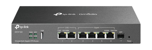 TP-Link ER707-M2 Omada VPN-Router – 1× WAN, 2,5GbE, 6× RJ-45, SFP-WAN, 1× USB
