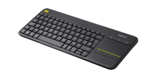 Logitech K400+ – Tastatur, kabellos (2,4 GHz), US-Layout (EN), mit Touchpad, Dunkelgrau