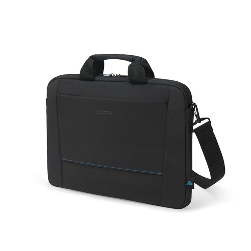 DICOTA Slim Case TWO Notebook-Tasche bis 14" – Trolley-Band, Schulterriemen – Schwarz