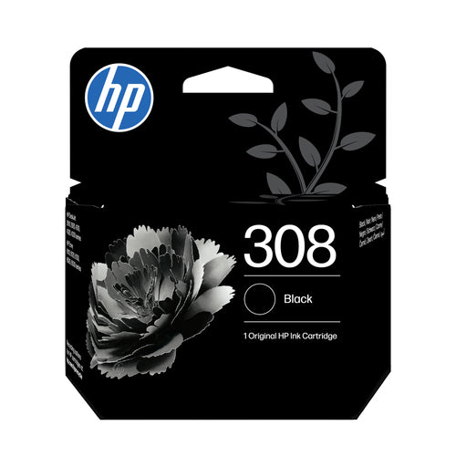 HP 308 Schwarz Tintenpatrone (Original) – 160 Seiten – für HP DeskJet 2900/4300, Envy 6110e/6120e/6130e